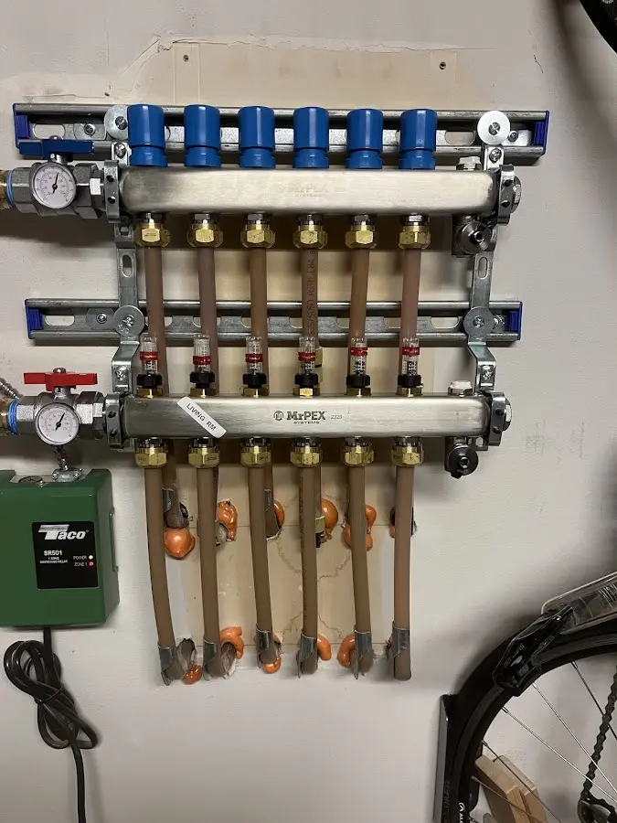 Plumber performing Gas Line Installation at a residential property in Rockville